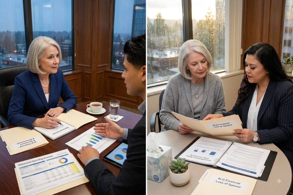 An advisor guiding a client through a major life transition